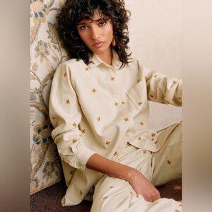 Sezane Max Shirt - Sézane X Lucia Vergara Ecru With Ampola Embroidery - Size 6
